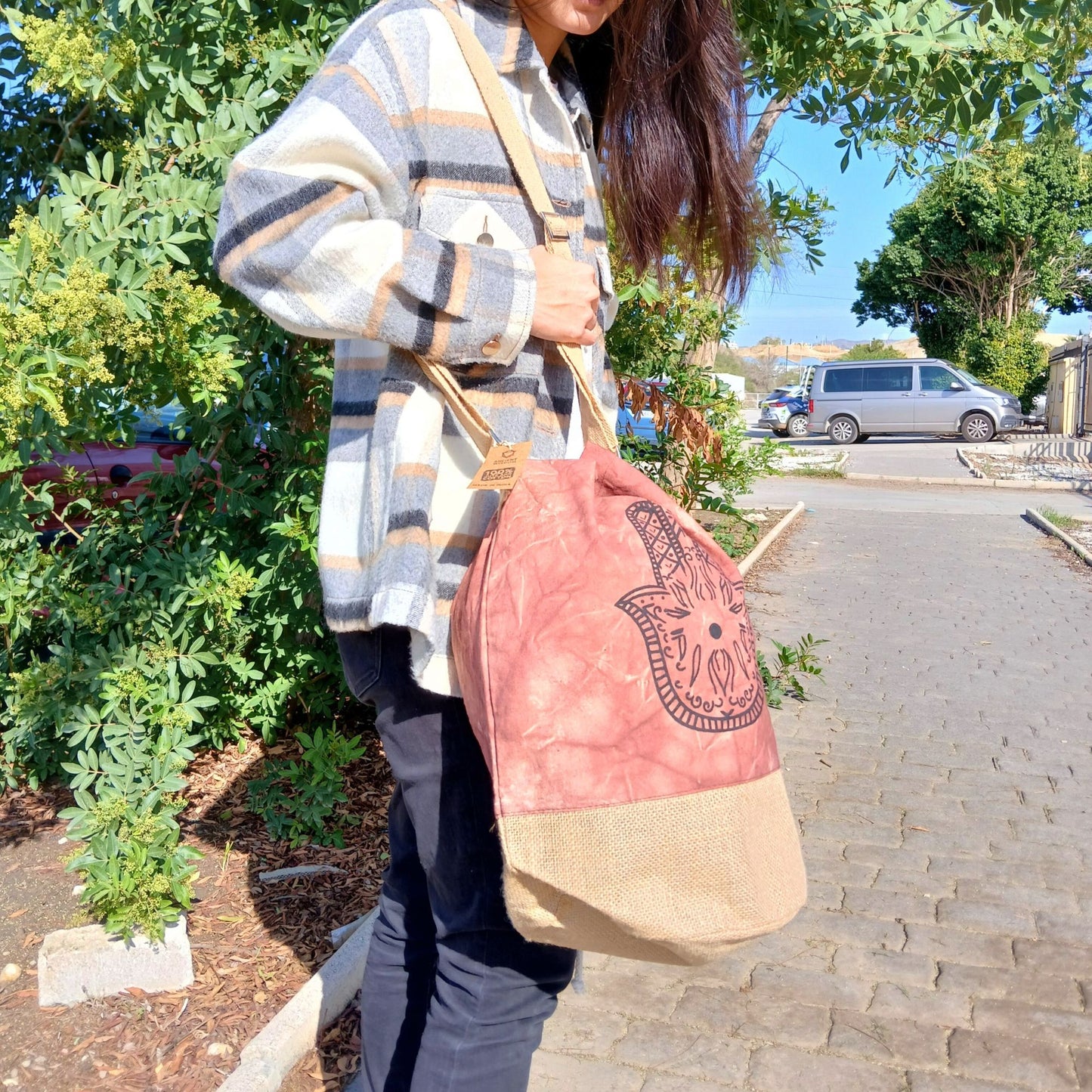 All Natural Backpack - Terracotta Stonewash - Hamsa